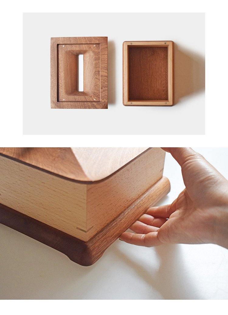 レトロな家の装飾ティッシュボックスカバー木製手作り