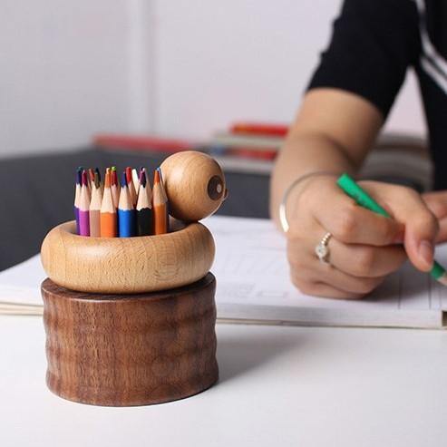 鴨筆架木製手工辦公桌裝飾