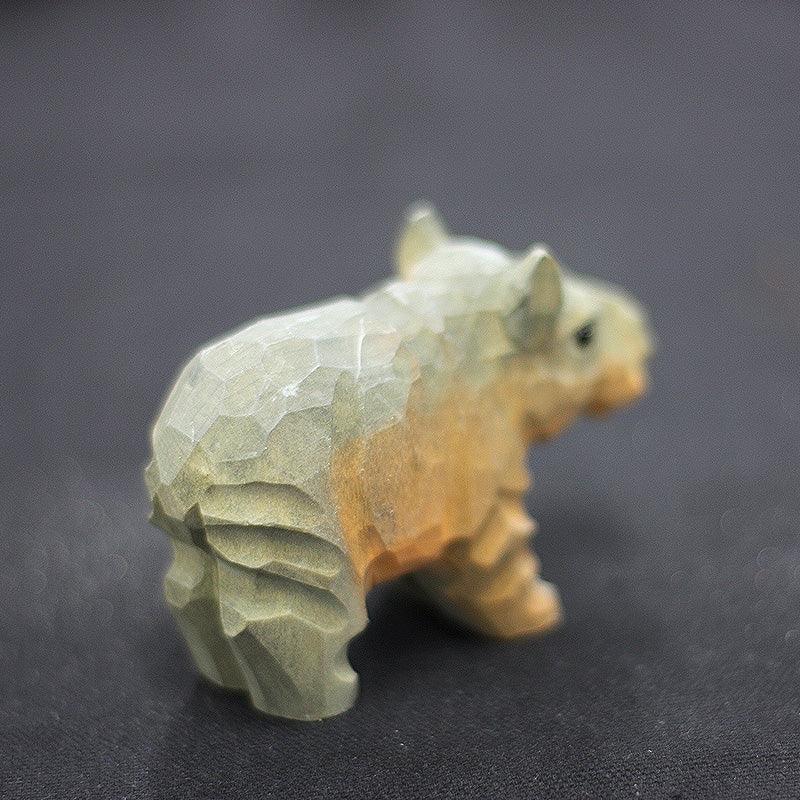 Hippo Figurines Hand Carved Painted Wooden