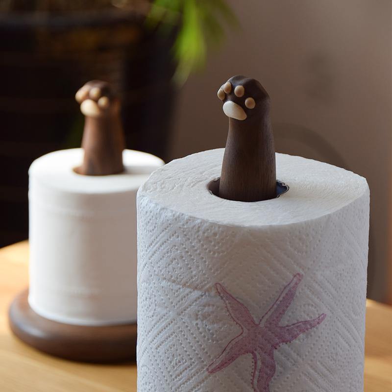 紙巾架貓爪木製手工雕刻裝飾