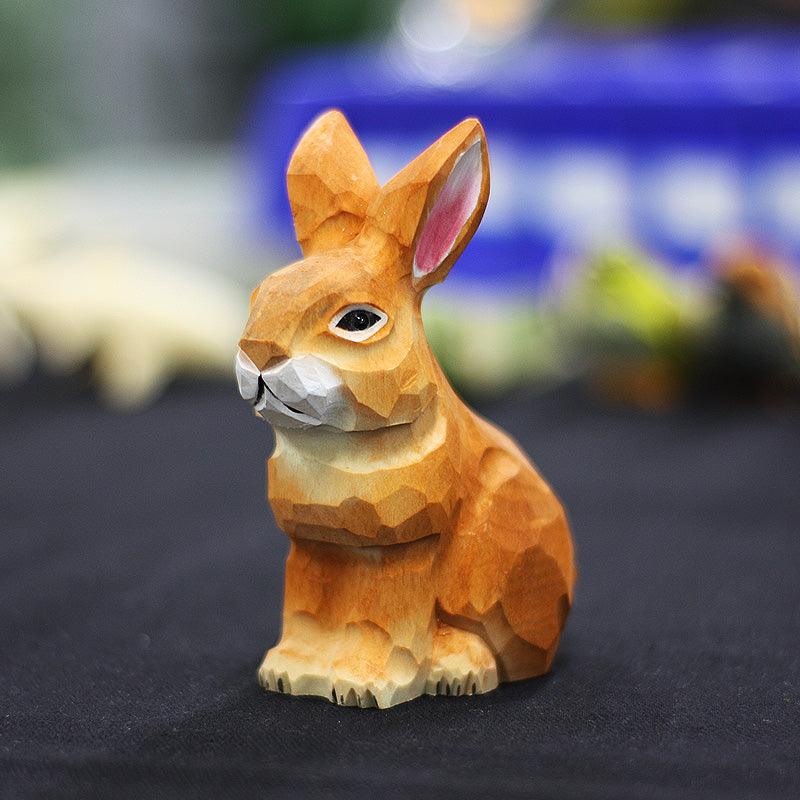 兔子木製雕像