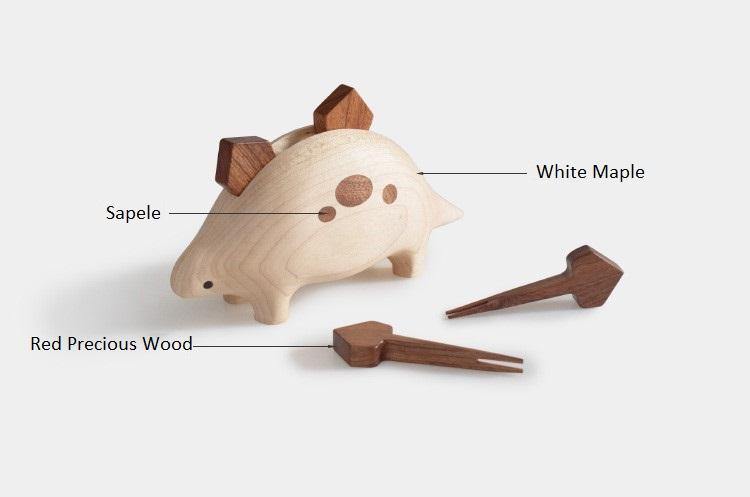 Stegosaurus Fruit Fork Handmade Wooden Dessert Fork Table Decoration