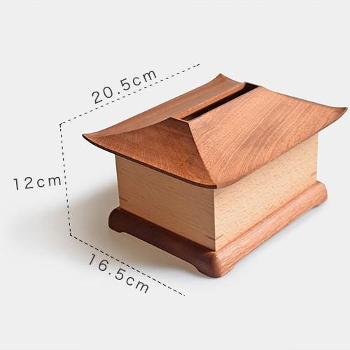 レトロな家の装飾ティッシュボックスカバー木製手作り