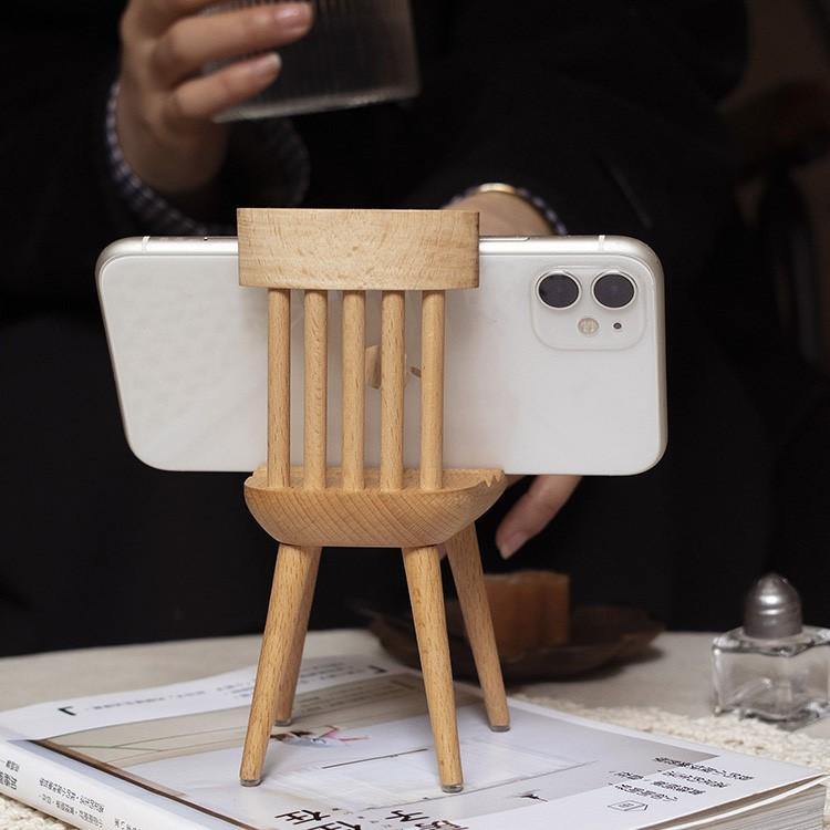 Chair and Bench Phone Stand Stand Handmade Wooden