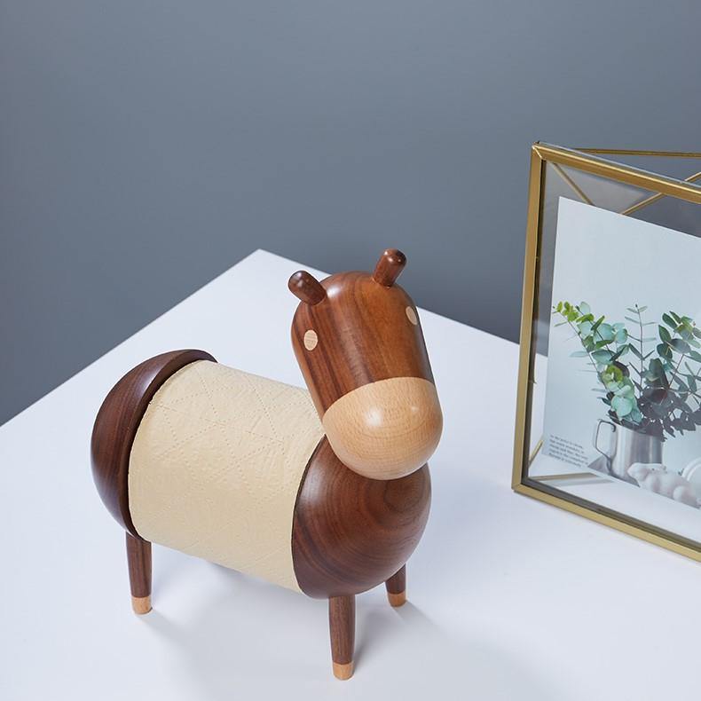 驢紙巾架手工木製家居裝飾品