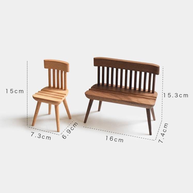 Chair and Bench Phone Stand Stand Handmade Wooden