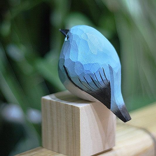 2nd Gen Mountain Bluebird Figurines Hand Carved Painted Wooden