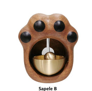 Doorbell Decoration Wooden Handmade Engraving Cat Paw - Lazylifeshop