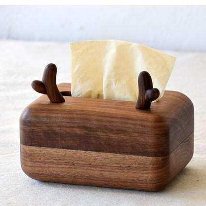 鹿角紙巾盒木製手工家居裝飾