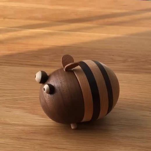 Bee Toothpick Holder Wooden Handmade Table Decorations