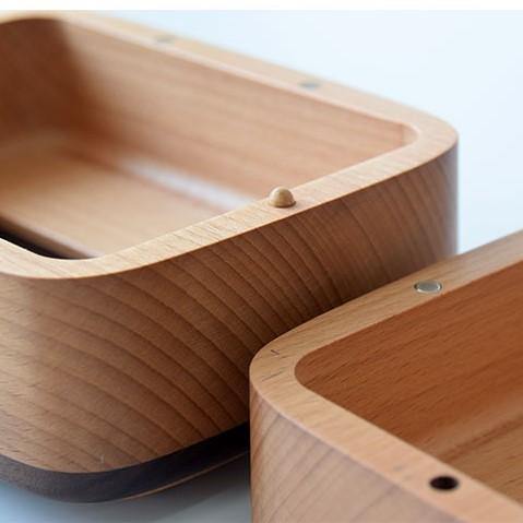 Retro TV caja de pañuelos cubierta de madera hecha a mano conejo decoración del hogar