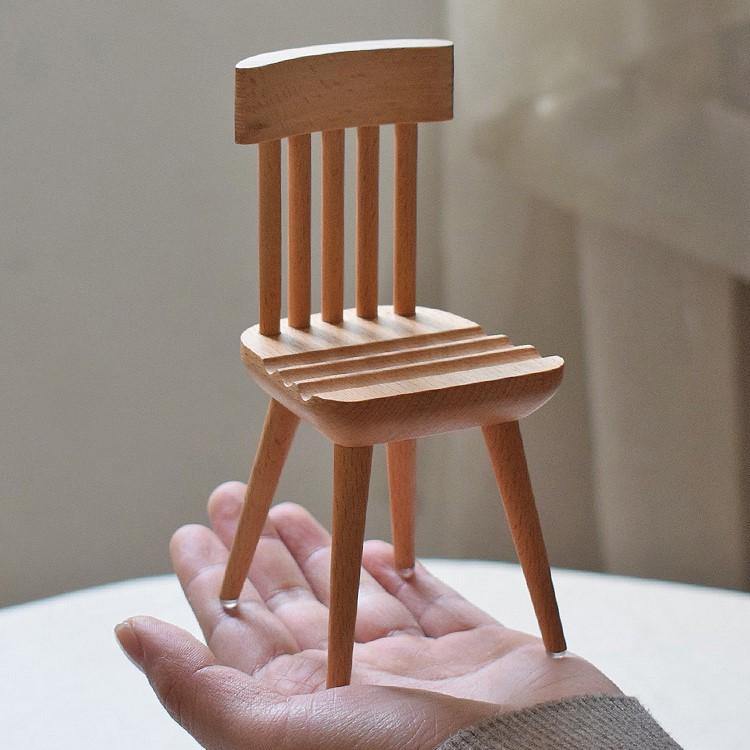 椅子とベンチの電話スタンドスタンド手作り木製