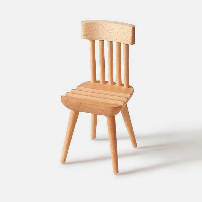 Soporte de teléfono para silla y banco hecho a mano de madera