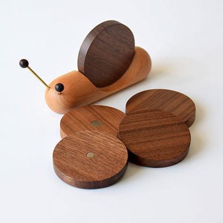Juego de posavasos de caracol Productos de decoración para el hogar hechos a mano de madera