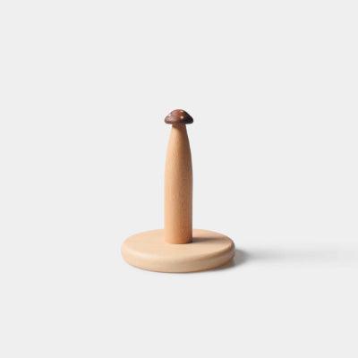 Titular de tejido de setas soporte de papel de rodillo hecho a mano de madera
