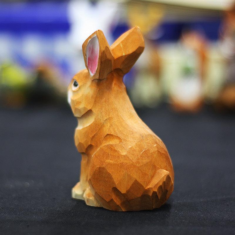 Figuras de madera de conejo