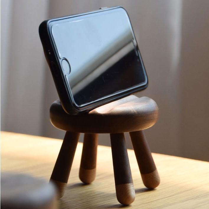 手機架 手工木製兔耳椅 獨特的手機架