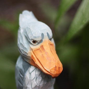 Shoebill Bird Figurines Hand Carved Painted Wooden - Lazylifeshop