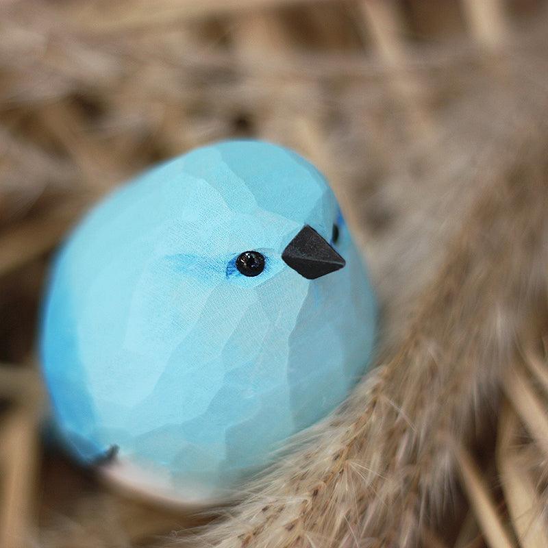 2nd Gen Mountain Bluebird Figurines Hand Carved Painted Wooden