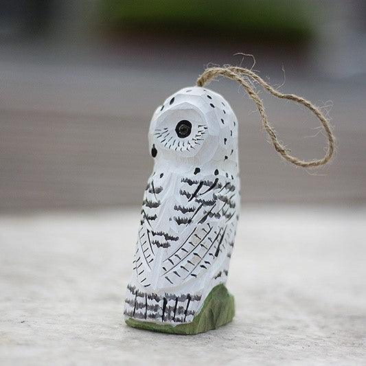 Búhos Figuras Talladas a Mano Pintadas en Madera