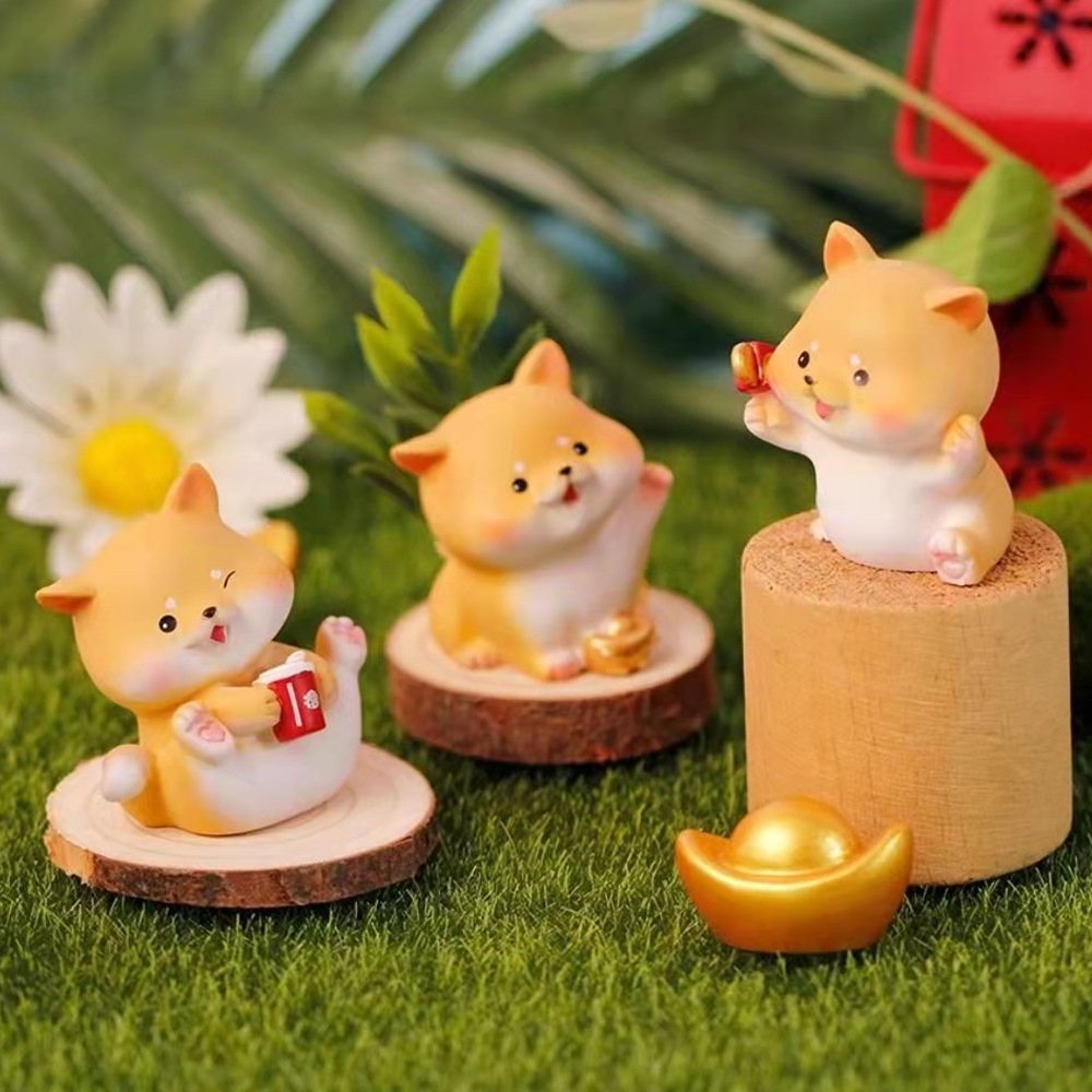 Small Shiba Inu resin decoration ornaments (with gift box + gift bag)
