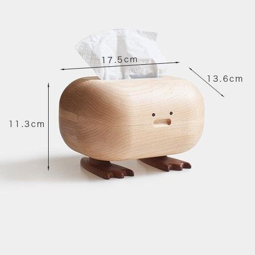 Lazylifeshop Bear Tissue Box Cover with Toothpick Holder Wooden Handmade Decorations