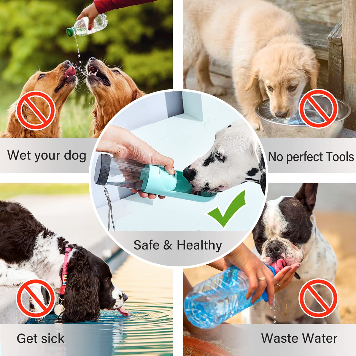Botella de agua plegable para mascotas