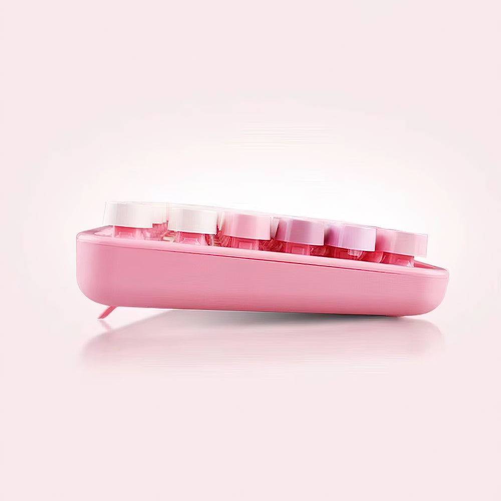 Wireless Robotic Punk Round Key Keyboard Mouse Set