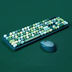 Wireless Robotic Punk Round Key Keyboard Mouse Set - Lazylifeshop