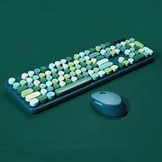 Wireless Robotic Punk Round Key Keyboard Mouse Set - Lazylifeshop