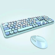 Wireless Robotic Punk Round Key Keyboard Mouse Set - Lazylifeshop