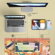 iBlancod K84 Hot-swappable Wireless 2.4G Bluetooth RGB Pbt 84 Keys Mechanical Gaming Keyboard