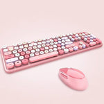 Wireless Robotic Punk Round Key Keyboard Mouse Set - Lazylifeshop
