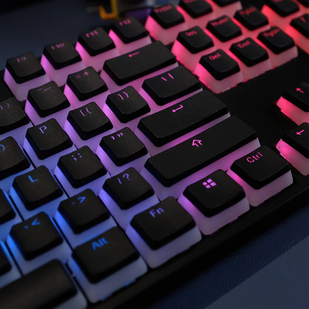IROK FE87/104 白色黑色 RGB 遊戲機械鍵盤帶熱插拔紅軸茶軸按鍵