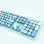 Wireless Robotic Punk Round Key Keyboard Mouse Set - Lazylifeshop