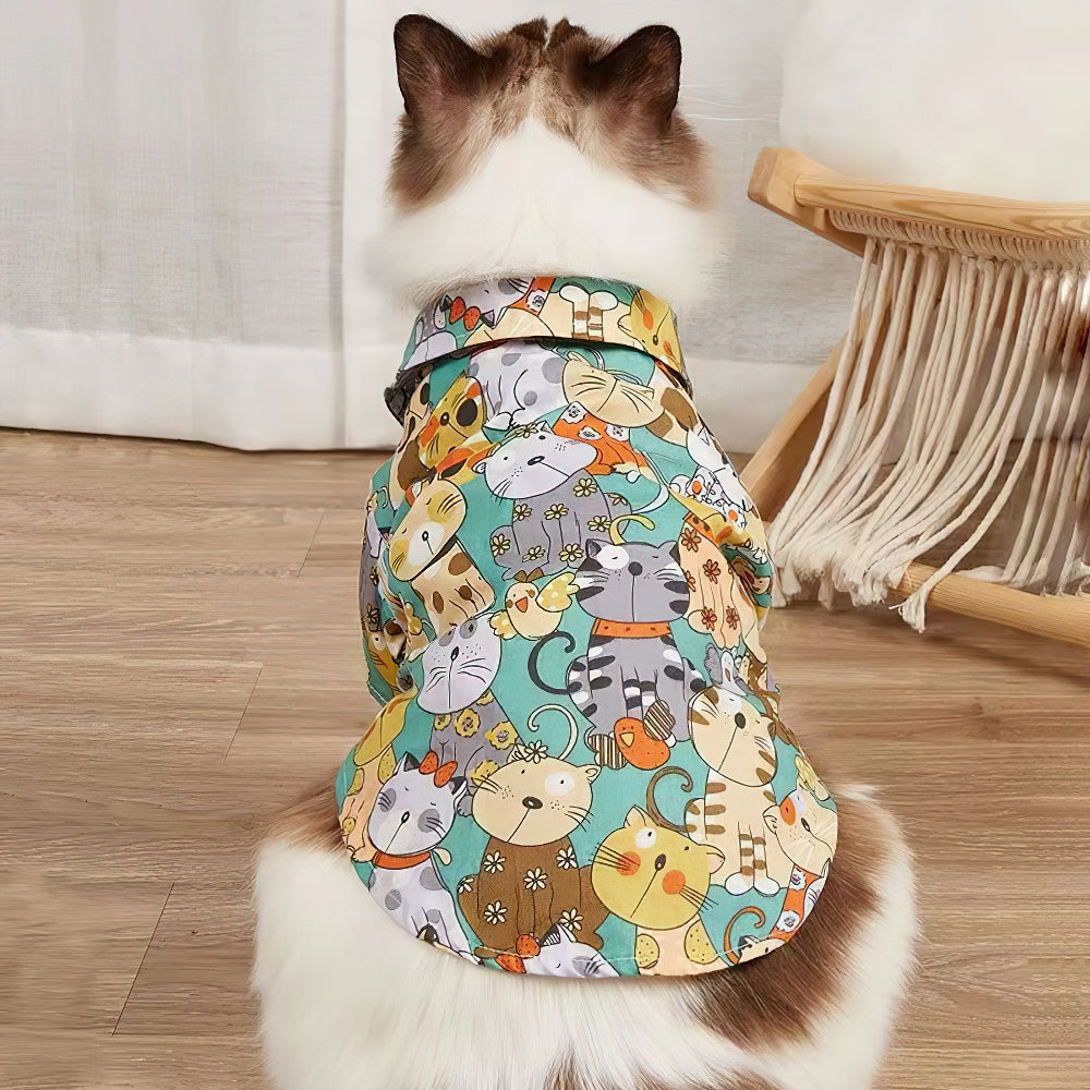 Disfraz de gato Ropa divertida para mascotas Gatito Cosplay Ropa Cachorro Camisa