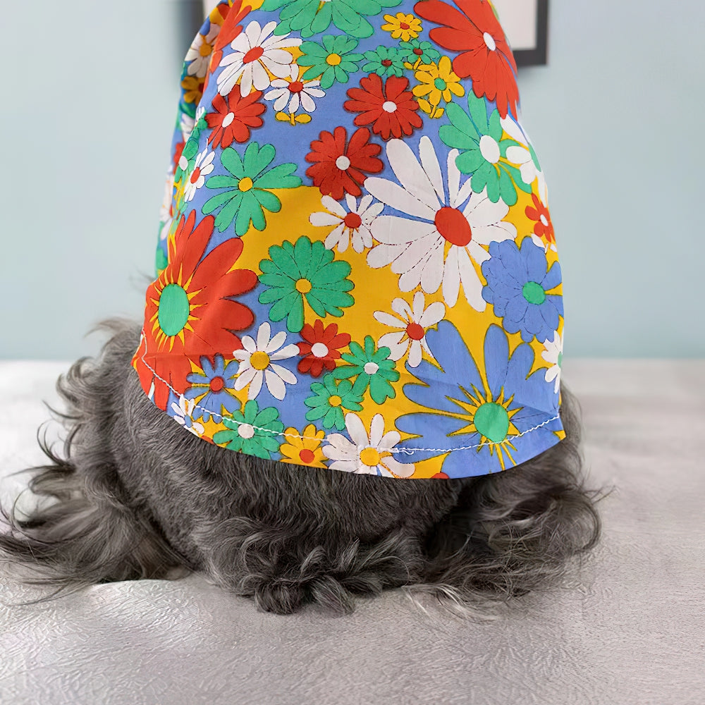 ペットの犬の夏の薄いカラフルな花犬のシャツ犬の服子犬の服
