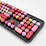 Wireless Robotic Punk Round Key Keyboard Mouse Set - Lazylifeshop