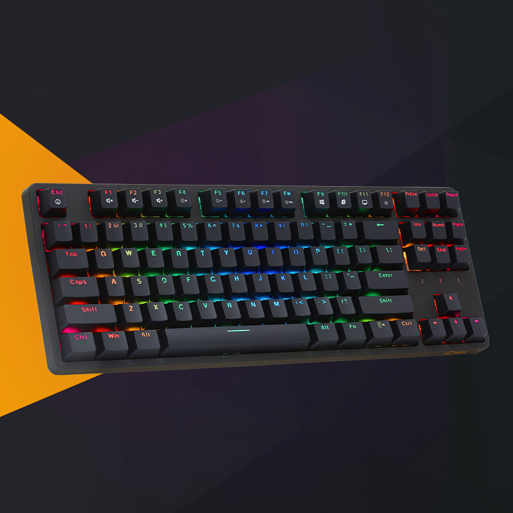 IROK FE87/104 白色黑色 RGB 遊戲機械鍵盤帶熱插拔紅軸茶軸按鍵