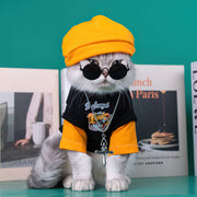 Tiger Icon Handsome Hip-Hop Style Cat Clothes With Glasses
