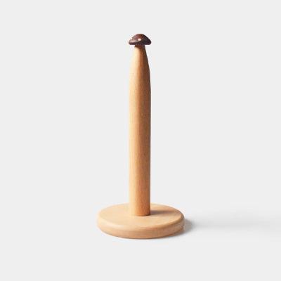 Titular de tejido de setas soporte de papel de rodillo hecho a mano de madera